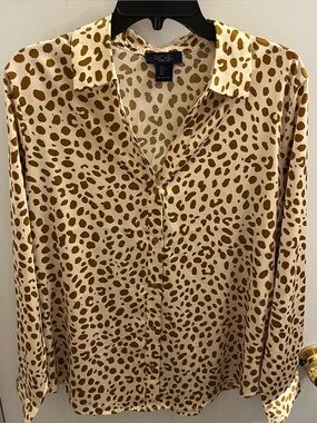 Rachel Roy Animal Print Blouse Size Large